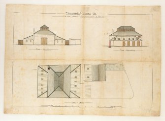 Photographic copy of roof plan and elevations.