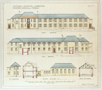 Photographic copy of heating plans, sections and elevations.