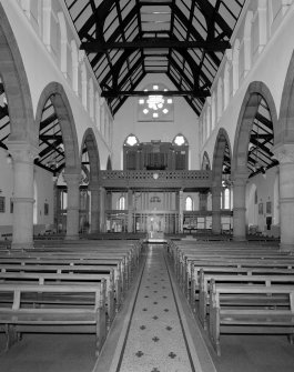 Interior. View from North looking towards the entrance and organ gallery