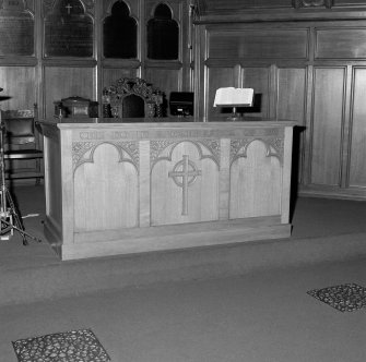 Interior.
Detail of communion table.