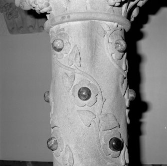 Interior.
Detail of column with inset polshed stones.