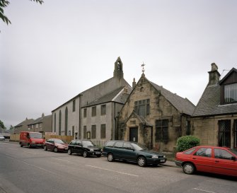 View from West showing church and halls