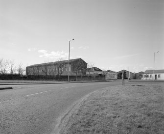 View from E of large storage building