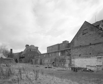 View from NW of N side of former floor maltings block at W end of site