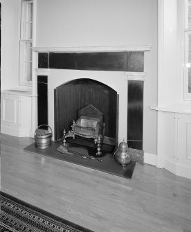 Moray House. Interior. first floor Balcony Room, detail of fireplace