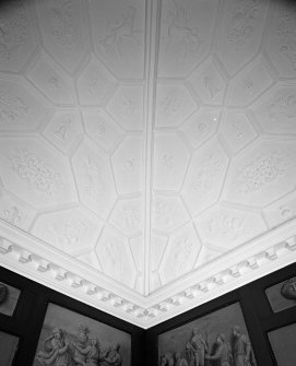 Moray House. Interior. first floor " Cromwell Room ", detail of 17th century ceiling plasterwork