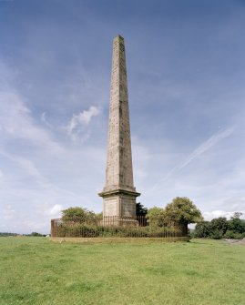 View from SE showing the form of obelisk and circular railed enclosure