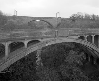 View from NE of central part of the bridge, with Dunglass Viaduct in the background, and Dunglass 'New Bridge' beyond
