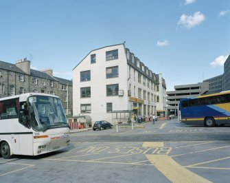 View of ticket/admin building from West