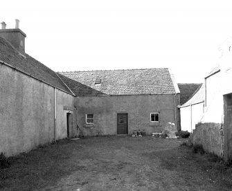 View of courtyard from S