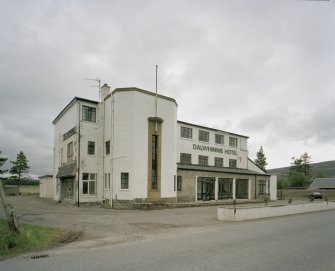 View of front and stair tower from SW