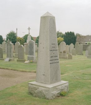 Obelisk shaped monument to Jamie Fleeman, detail