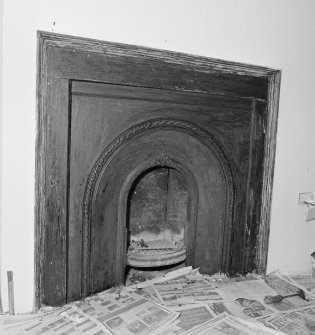 Detail of fireplace on first floor.