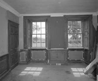 Interior. View of ground floor dining room showing pair of windows