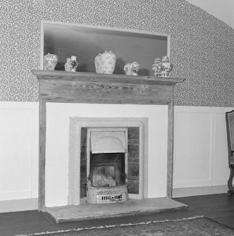 Detail of fireplace in basement