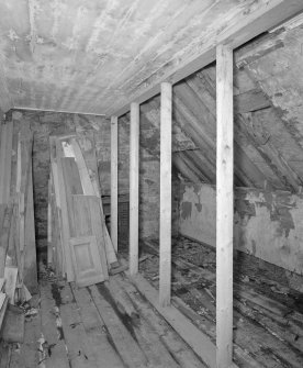 Interior.
Attic floor, view of attic room.