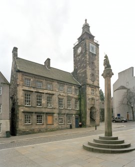 View from South East showing steeple, main front and mercat cross