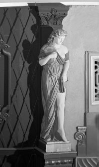 Detail of muse figures above stage.