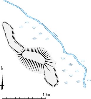 RCAHMS illustration: Balnuick, Burnt Mound, plan