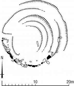 RCAHMS illustration: Laggandhu, Hut-circles, plan
