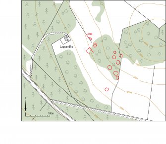 RCAHMS illustration: Laggandhu, Hut-circles and Farmstead, location map