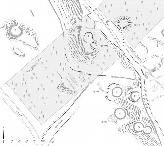 RCAHMS publication illustration: Tulloch Field, Enochdhu site plan.