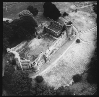 Aerial view of castle.