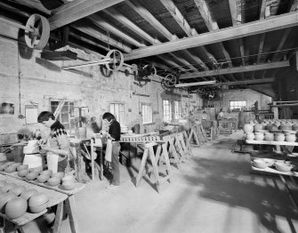 Edinburgh, Portobello, Pipe Street, Thistle Potteries.
Interior view of throwing shed from North.