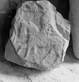 Front detail of Forteviot no.4 cross slab fragment.