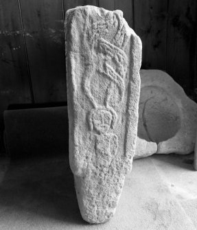 View of side of Forteviot no.1 cross slab.