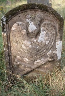 View of headstone to John Clea and Janet Begg 1771, Inch Old Parish Church burial ground.