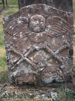 View of headstone to James and Cirsten Houl 1703,  Penpont Churchyard.