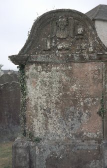 View of headstone to John Thomson d. 1715, Torthorwald  Parish Church burial ground.