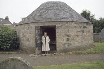 View of morthouse built 1832, Udny Parish Church burial ground.