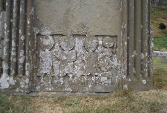 Detail of headstone to Webster children 1759, St Cyrus Parish Church burial ground.
