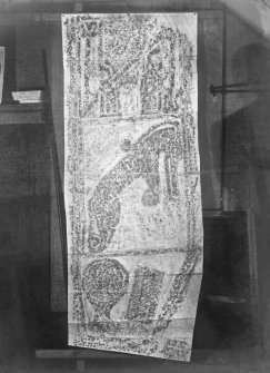 Photographic copy of rubbing showing the bottom three panels of reverse of the Maiden Stone Pictish cross slab, Chapel of Garioch.