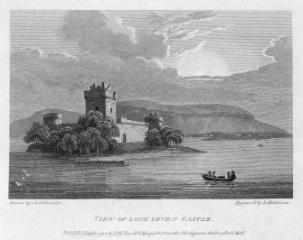 General view of Lochleven Castle.
