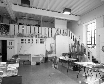 Interior view of Glasgow School of Art showing NW studio with mezzanine in basement from N.