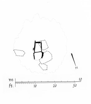 Publication drawing (without printer's overlay); Ardmarnoch chambered cairn. Photographic copy.