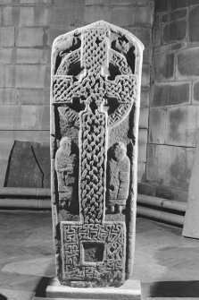 View of face of the Aldbar cross slab in Brechin Cathedral.