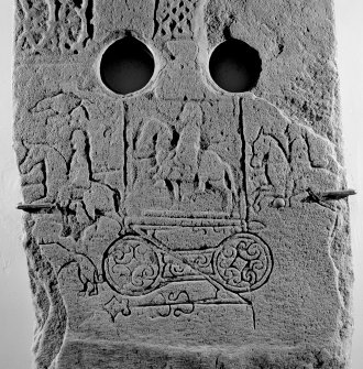Front detail of Fordoun Pictish cross slab.
