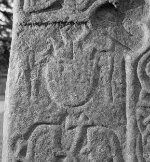 Front detail of Glamis Pictish cross slab.
