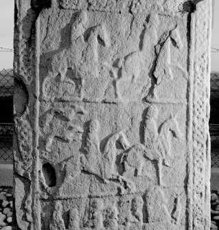 Back detail of St Orland's stone Pictish cross slab.