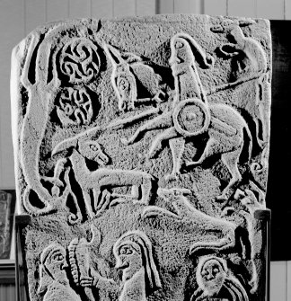 Back detail of Inchbraoch Pictish cross slab.
