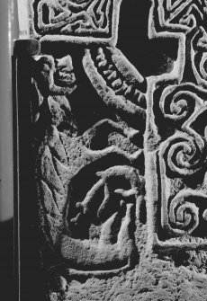 Front detail of Inchbraoch Pictish cross slab.