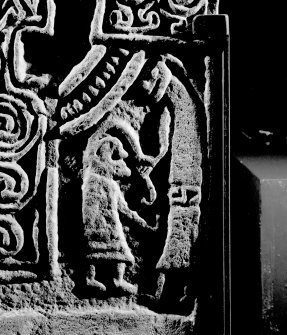 Front detail of Inchbraoch Pictish cross slab.
