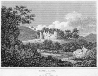 Distant view of Edzell Castle.
