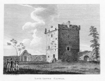 View of Lochleven Castle.
