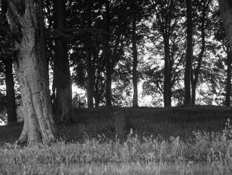 Fowlis Wester, standing stone and tumulus south of.