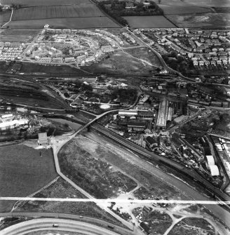 The Winter Thomas Co. Ltd., Innerleven, Wemyss, Fife, Scotland, 1952. Oblique aerial photograph taken facing NorthThis image was marked by Aerofilms Ltd for photo editing.